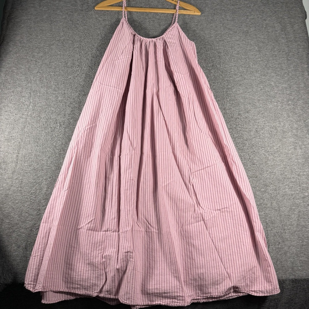 Hatch Women's Pink Striped Sundress Snap Openings For Feeding Maternity Size S